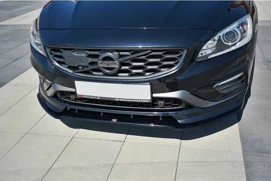 Maxton Design Frontlippe V.1 für Volvo V60 Polestar Facelift Hochglanz schwarz – Ansicht 1