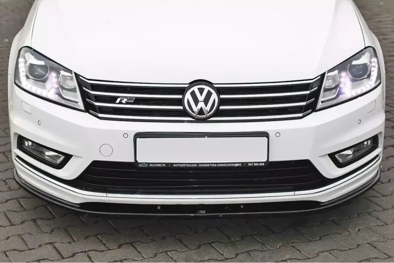 Maxton Design Frontlippe V.1 für VW Passat B7 R-Line Hochglanz schwarz – Ansicht 2