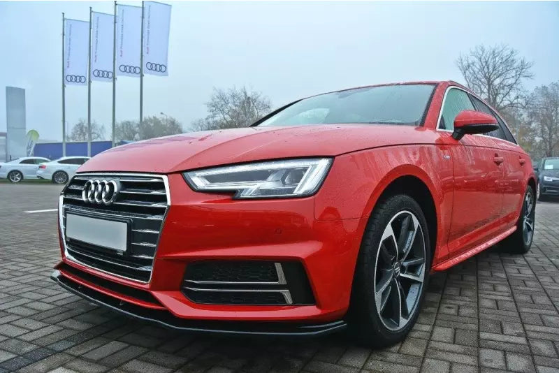 Maxton Design Frontlippe V.2 für Audi S4 / A4 S-Line B9 Hochglanz schwarz – Ansicht 1