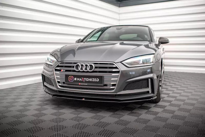 Maxton Design Frontlippe V.2 für Audi S5 / A5 S-Line Coupe / Sportback B9 F5 Hochglanz schwarz – Ansicht 1