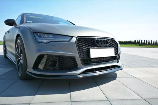 Maxton Design Frontlippe V.2 für Audi RS7 C7 Facelift Hochglanz schwarz – Ansicht 1