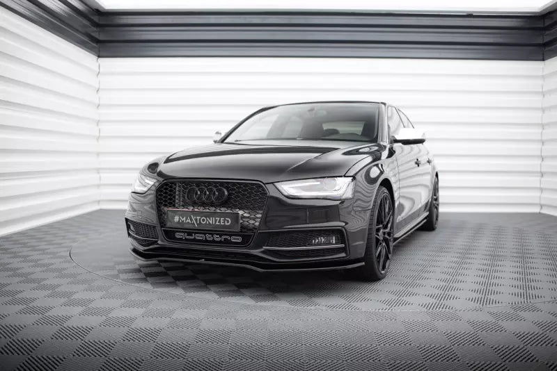 Maxton Design Frontlippe V.2 für Audi S4 B8 Facelift Hochglanz schwarz – Ansicht 1