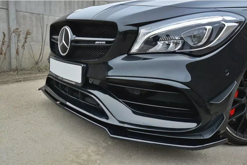 Maxton Design Frontlippe V.2 für Mercedes CLA A45 AMG C117 Facelift Hochglanz schwarz – Ansicht 2