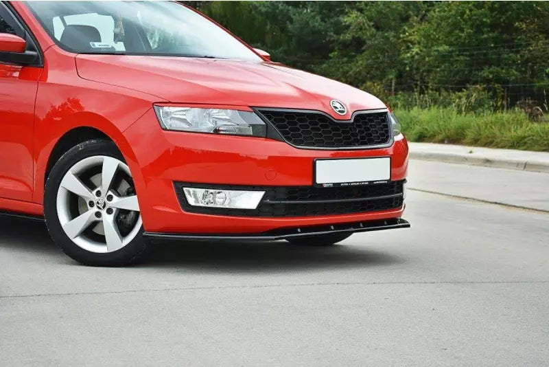 Maxton Design Frontlippe V.2 für Skoda Rapid Hochglanz schwarz – Ansicht 1
