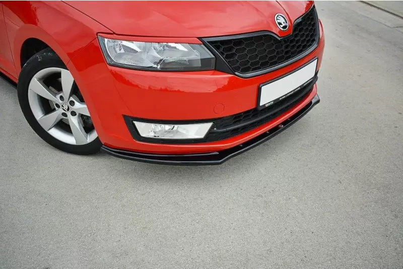 Maxton Design Frontlippe V.2 für Skoda Rapid Hochglanz schwarz – Ansicht 2