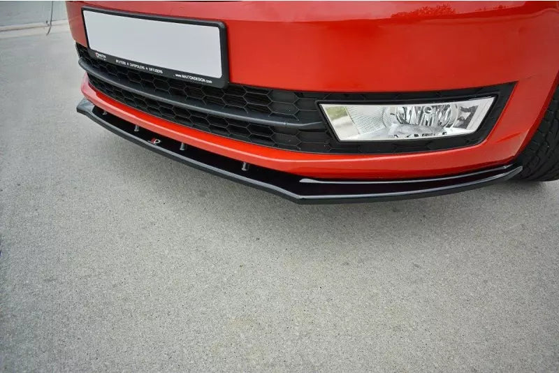 Maxton Design Frontlippe V.2 für Skoda Rapid Hochglanz schwarz – Ansicht 3