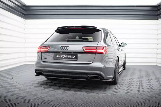 Maxton Design Heckdiffusor für Audi A6 C7 S-Line Avant Facelift Hochglanz schwarz – Ansicht 1