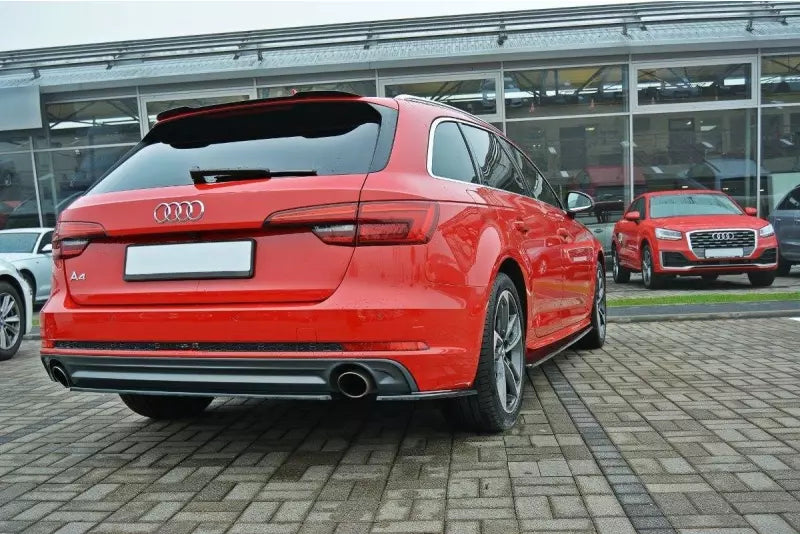 Maxton Design Diffusor Flaps für Audi A4 Avant B9 S-Line Hochglanz schwarz – Ansicht 2