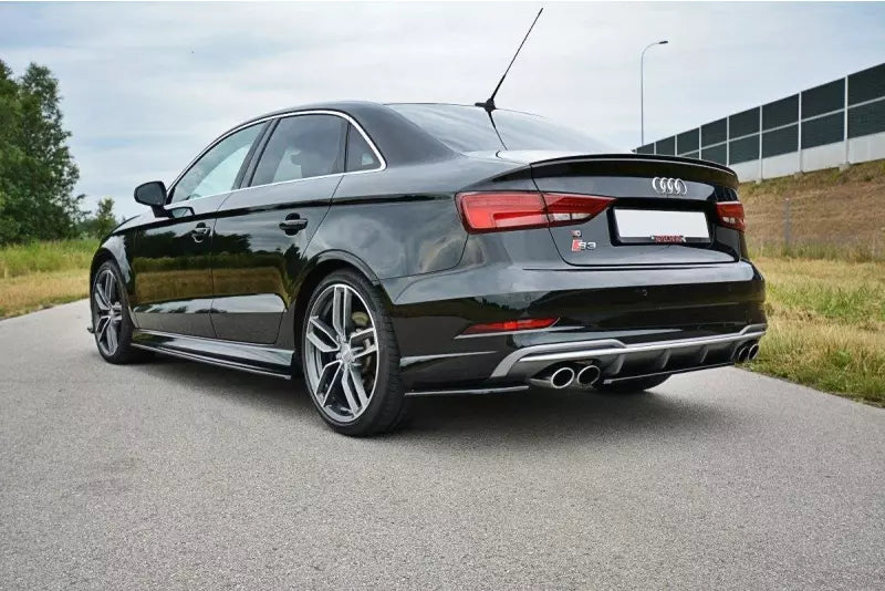 Maxton Design Diffusor Flaps V.1 für Audi S3 / A3 S-Line 8V Limousine Facelift Hochglanz schwarz – Ansicht 2