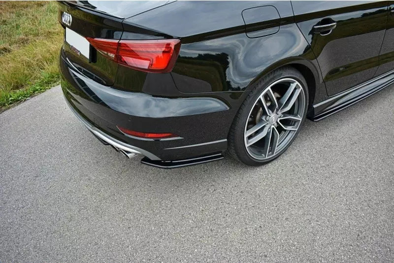 Maxton Design Diffusor Flaps V.1 für Audi S3 / A3 S-Line 8V Limousine Facelift Hochglanz schwarz – Ansicht 3