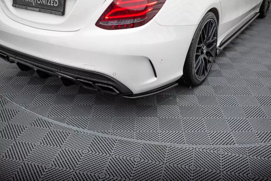 Maxton Design Diffusor Flaps für Mercedes C-Klasse S205 63 AMG Hochglanz schwarz – Ansicht 1