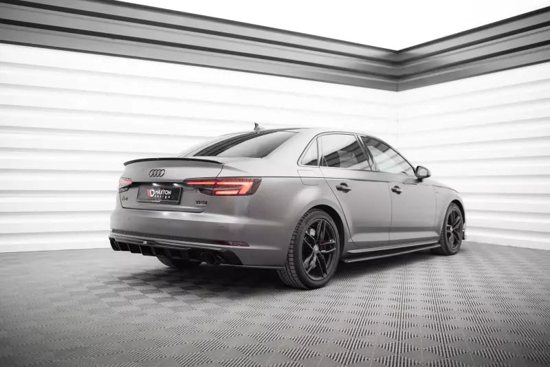 Maxton Design Heckspoiler Lippe für Audi A4 B9 Limousine S-Line Hochglanz schwarz – Ansicht 2
