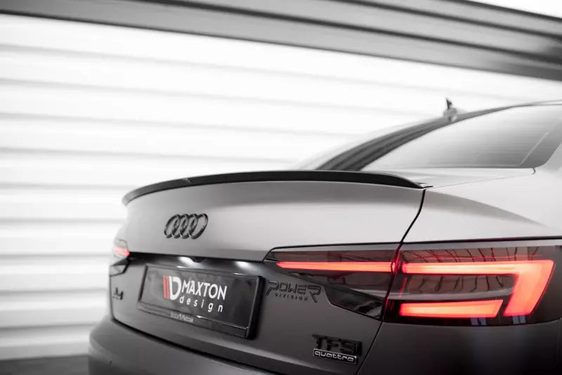 Maxton Design Heckspoiler Lippe für Audi A4 B9 Limousine S-Line Hochglanz schwarz – Ansicht 4
