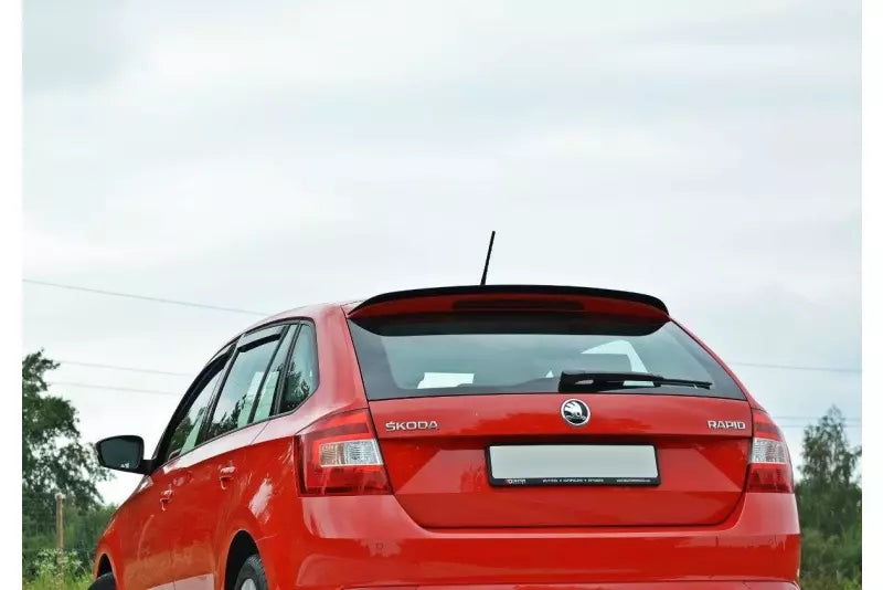 Maxton Design Heckspoiler Lippe für Skoda Rapid Spaceback Hochglanz schwarz – Ansicht 2