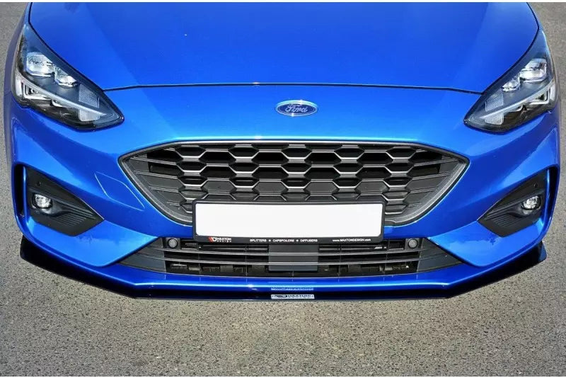 Maxton Design Street Pro Frontlippe für Ford Focus ST-Line Mk4 Hochglanz schwarz – Ansicht 1