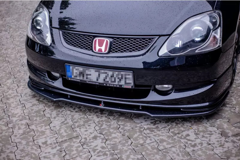 Maxton Design Frontlippe V.1 für Honda Civic VII Mk7 (EP3) Type-R/S Facelift Hochglanz schwarz – Ansicht 1