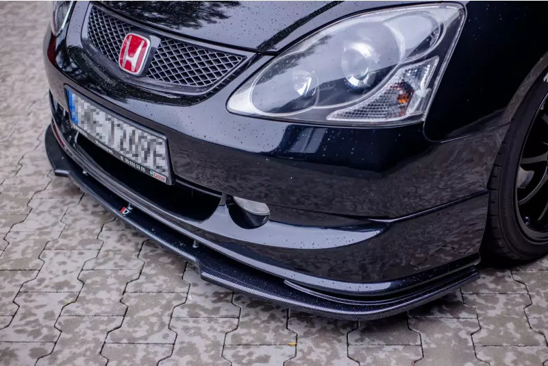 Maxton Design Frontlippe V.1 für Honda Civic VII Mk7 (EP3) Type-R/S Facelift Hochglanz schwarz – Ansicht 2