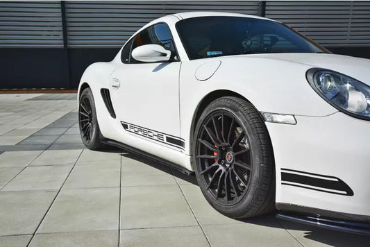 Maxton Design Seitenschweller (Paar) für Porsche Cayman S 987C Hochglanz schwarz – Ansicht 1