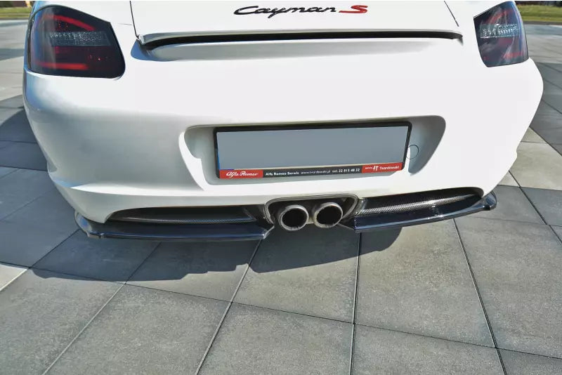 Maxton Design Diffusor Flaps für Porsche Cayman S 987C Hochglanz schwarz – Ansicht 1