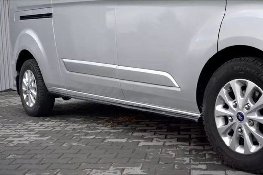 Maxton Design Seitenschweller (Paar) für Ford Transit Custom Facelift 2018 Hochglanz schwarz – Ansicht 1