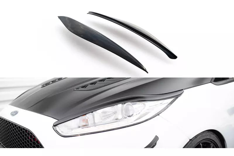 Maxton Design Scheinwerfer Blenden V.1 für Ford Fiesta ST Mk7 Facelift Hochglanz schwarz – Ansicht 1