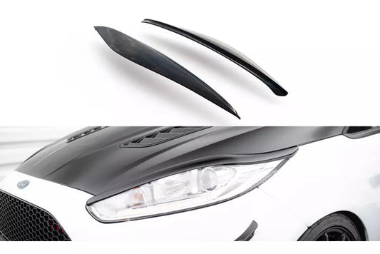 Maxton Design Scheinwerfer Blenden V.1 für Ford Fiesta ST Mk7 Facelift Hochglanz schwarz – Ansicht 1