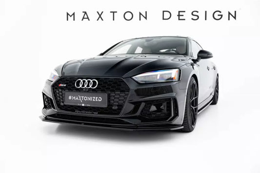 Maxton Design Frontlippe V.2 für Audi RS5 B9 F5 Coupe / Sportback Hochglanz schwarz – Ansicht 1