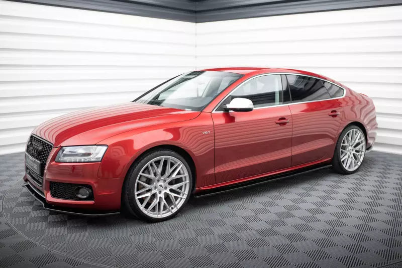 Maxton Design Seitenschweller (Paar) für Audi S5 / A5 / A5 S-Line B8 8T Sportback (vor und nach Facelift) Hochglanz schwarz – Ansicht 2