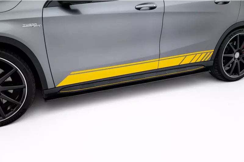 Maxton Design Seitenschweller (Paar) für Mercedes GLA 45 AMG SUV (X156) Hochglanz schwarz – Ansicht 1
