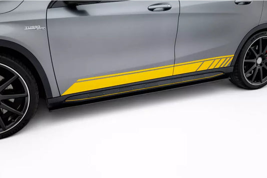 Maxton Design Seitenschweller (Paar) für Mercedes GLA 45 AMG SUV (X156) Hochglanz schwarz – Ansicht 1