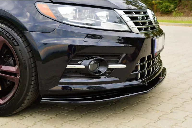 Maxton Design Frontlippe für VW Passat CC R-Line Hochglanz schwarz – Ansicht 1