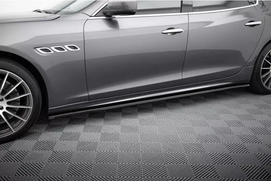 Maxton Design Seitenschweller (Paar) für Maserati Quattroporte VI Mk6 Hochglanz schwarz – Ansicht 1