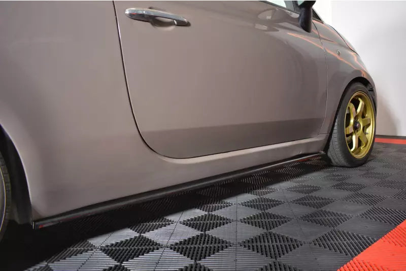 Maxton Design Seitenschweller (Paar) für Fiat 500 Hatchback vor Facelift Hochglanz schwarz – Ansicht 2