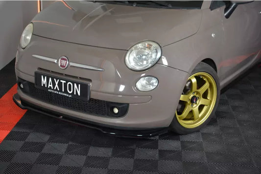 Maxton Design Frontlippe V.2 für Fiat 500 Hatchback vor Facelift Hochglanz schwarz – Ansicht 1