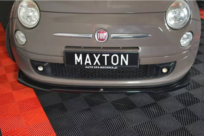 Maxton Design Frontlippe V.2 für Fiat 500 Hatchback vor Facelift Hochglanz schwarz – Ansicht 2