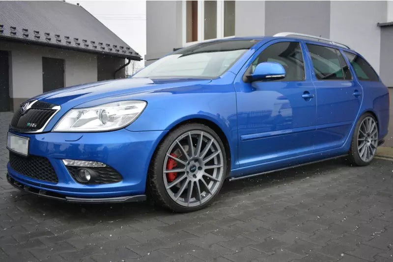 Maxton Design Seitenschweller (Paar) für Skoda Octavia RS 2 II 1Z Facelift Hochglanz schwarz – Ansicht 2