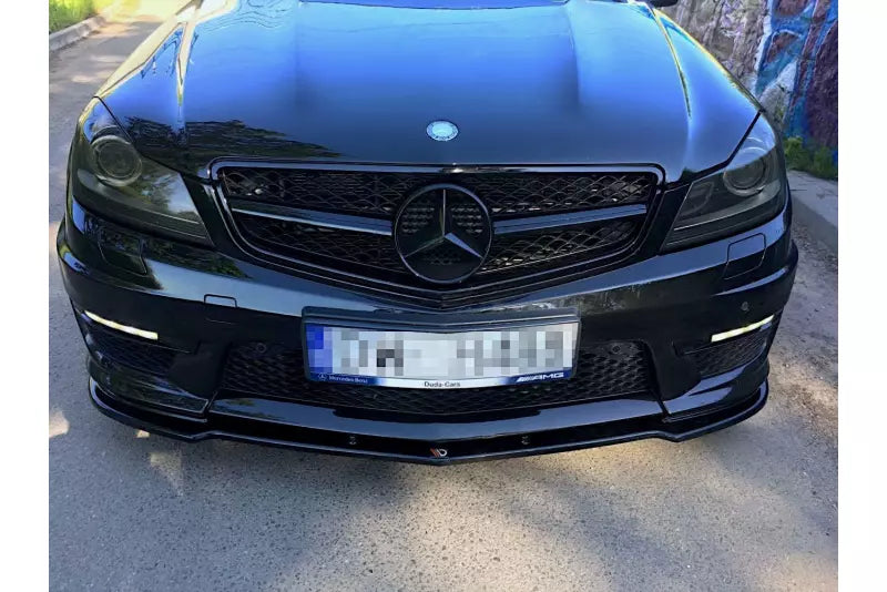 Maxton Design Frontlippe für Mercedes C-Klasse C63 AMG W204 Facelift Hochglanz schwarz – Ansicht 1