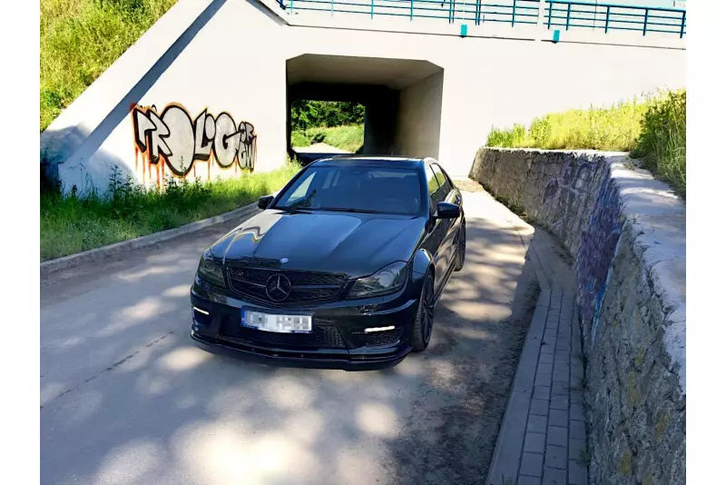 Maxton Design Seitenschweller (Paar) für Mercedes C-Klasse C63 AMG W204 Facelift Hochglanz schwarz – Ansicht 3