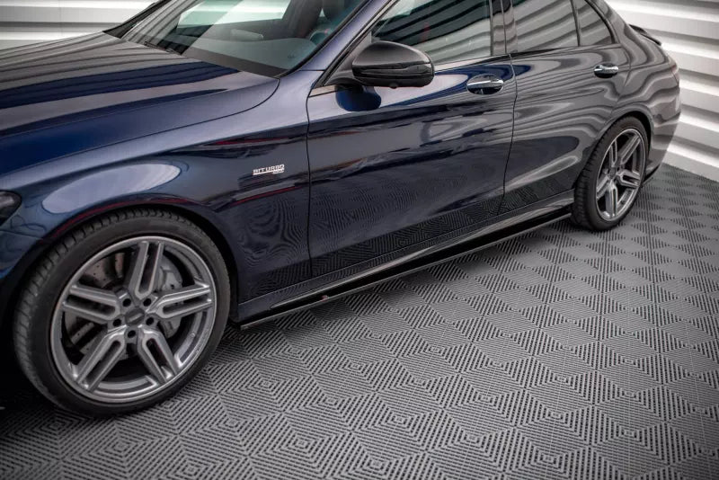 Maxton Design Seitenschweller (Paar) für Mercedes C43 AMG W205 / S205 Hochglanz schwarz – Ansicht 1