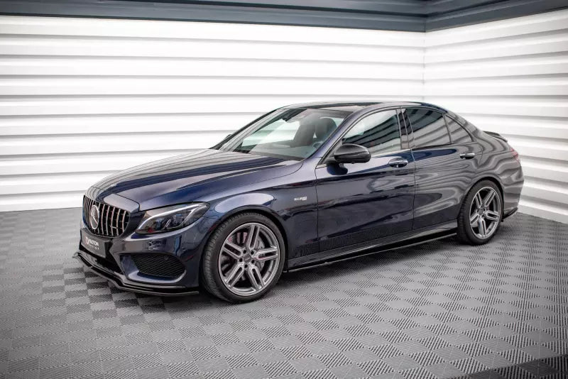 Maxton Design Seitenschweller (Paar) für Mercedes C43 AMG W205 / S205 Hochglanz schwarz – Ansicht 2