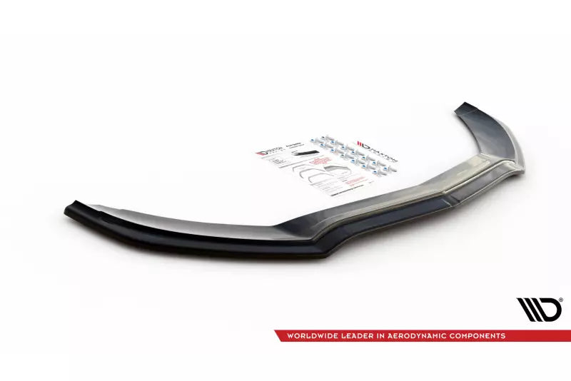 Maxton Design Frontlippe V.1 für Mercedes W205 AMG-Line / C43 AMG (2014-2018) Hochglanz schwarz – Ansicht 3