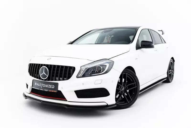 Maxton Design Frontlippe für Mercedes W176 AMG-Line (2013-2015) Hochglanz schwarz – Ansicht 1