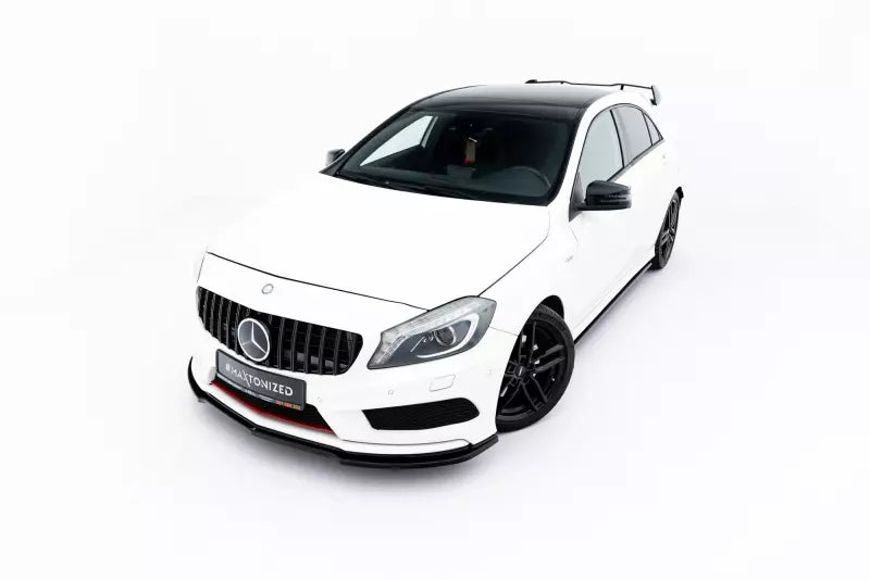 Maxton Design Frontlippe für Mercedes W176 AMG-Line (2013-2015) Hochglanz schwarz – Ansicht 3