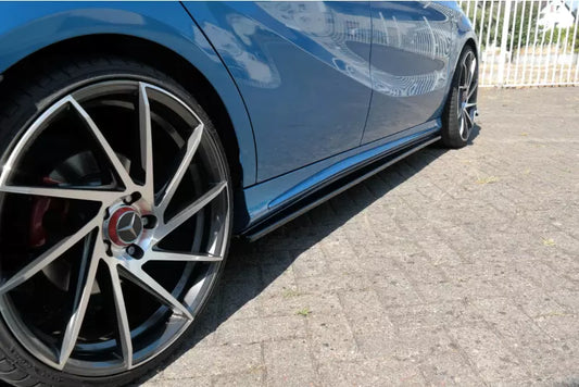 Maxton Design Seitenschweller (Paar) für Mercedes W176 AMG-Line Hochglanz schwarz – Ansicht 1