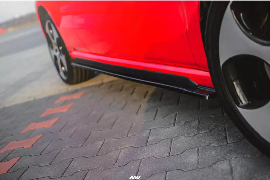 Maxton Design Seitenschweller (Paar) für VW Polo 5 GTI 6R vor Facelift Hochglanz schwarz – Ansicht 1