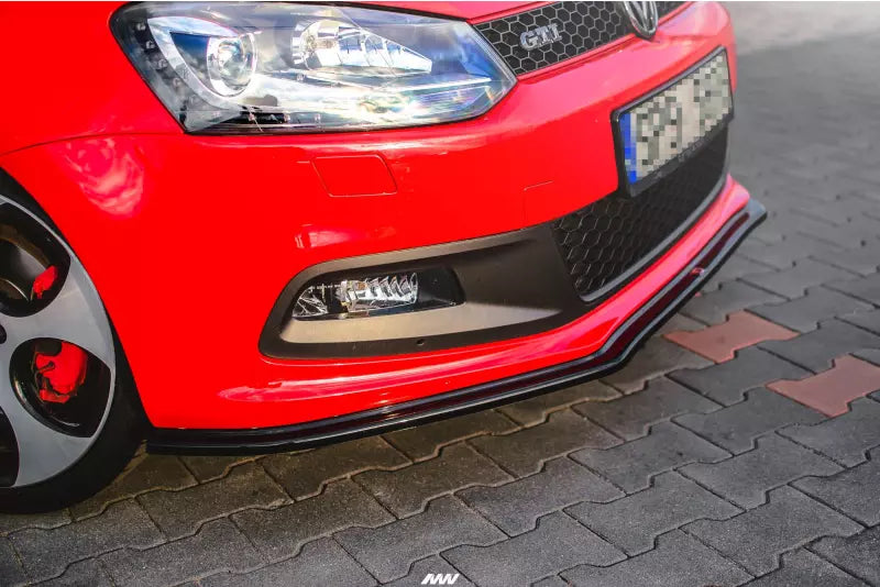Maxton Design Frontlippe V.2 für VW Polo 5 GTI 6R vor Facelift Hochglanz schwarz – Ansicht 1