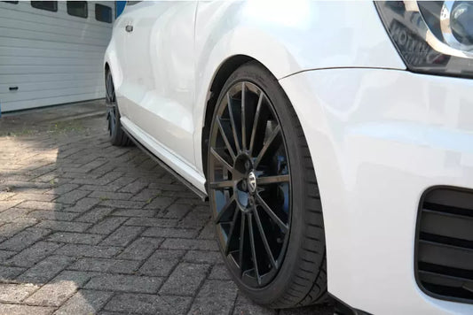 Maxton Design Seitenschweller (Paar) für VW Polo WRC Mk5 Hochglanz schwarz – Ansicht 1