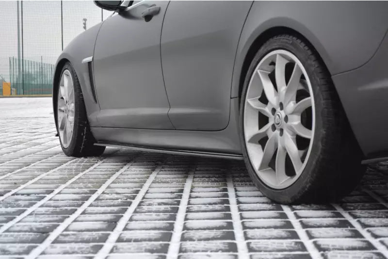 Maxton Design Seitenschweller (Paar) für Jaguar XF X250 Hochglanz schwarz – Ansicht 1