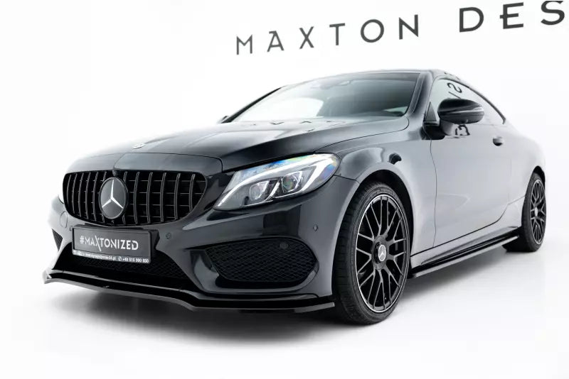 Maxton Design Frontlippe V.1 für Mercedes C-Klasse W205 Coupe AMG-Line Hochglanz schwarz – Ansicht 1