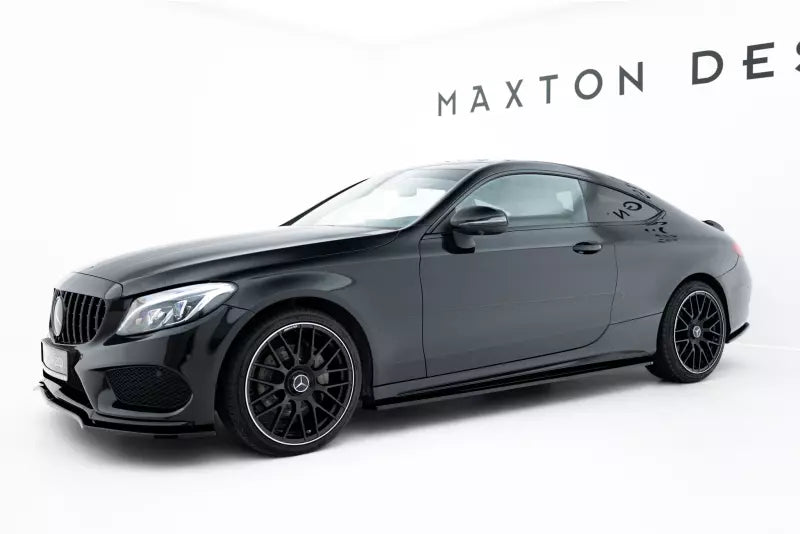 Maxton Design Seitenschweller (Paar) für Mercedes C-Klasse W205 Coupe AMG-Line Hochglanz schwarz – Ansicht 2